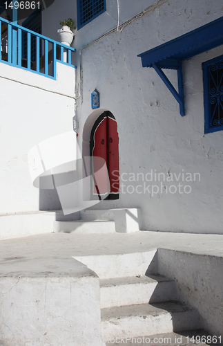 Image of Stairway in Sidi Bou Said, Tunisia