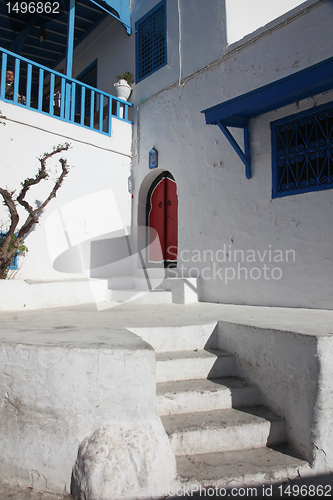 Image of Stairway in Sidi Bou Said, Tunisia