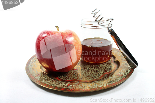 Image of Honey jar with apple