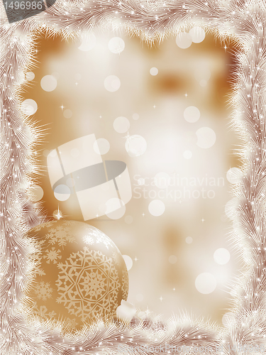 Image of Elegant christmas snowflakes tree branches. EPS 8