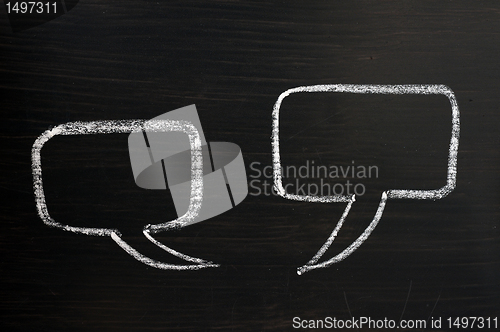 Image of Two speech bubbles on a blackboard