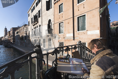 Image of Watercolors painter, Venice.