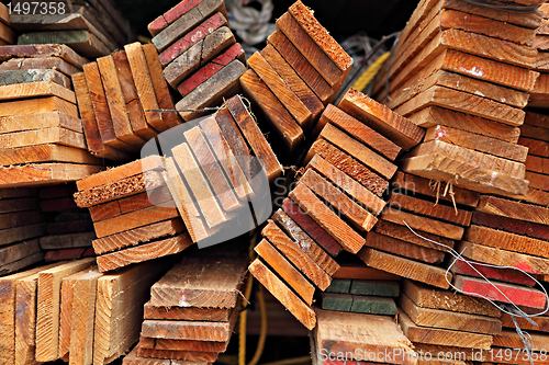 Image of Stacked Construction Wood