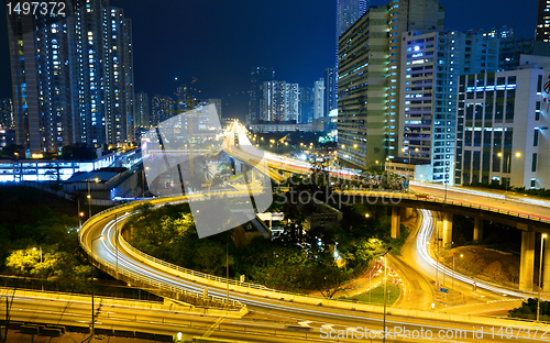 Image of Highway in city at night