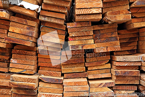 Image of Stacked Construction Wood