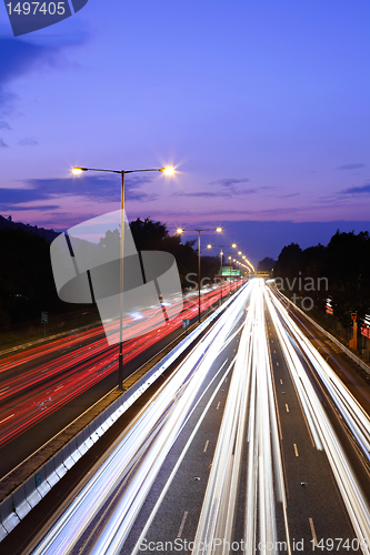 Image of traffic on highway at night