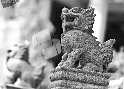 Image of Chinese lion statue