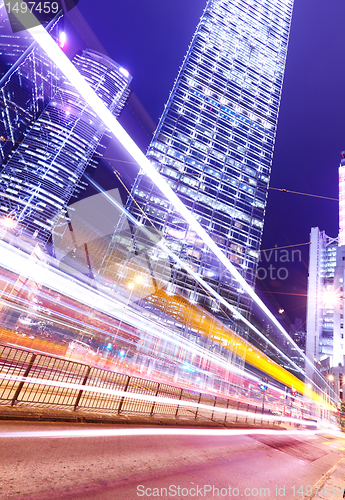 Image of traffic in city at night
