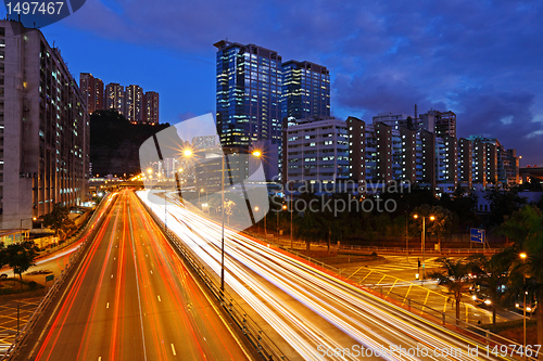 Image of Highway in city at night