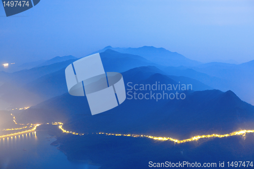 Image of mountain in sunset