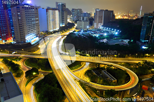 Image of Highway in city at night
