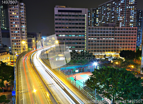 Image of Highway in city at night