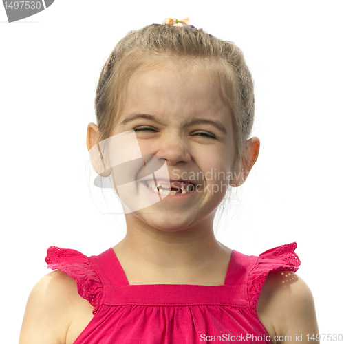 Image of Little girl with milk teeth dropped out