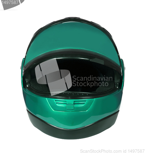 Image of motorcycle helmet blue-green