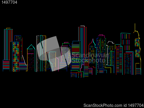 Image of Cityscape over black