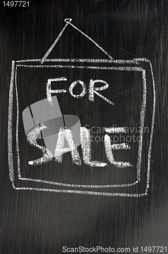 Image of For sale - text written on blackboard