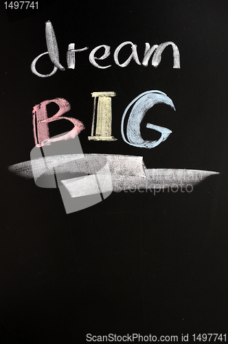 Image of Dream big text written on a blackboard