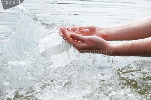 Image of hand an water