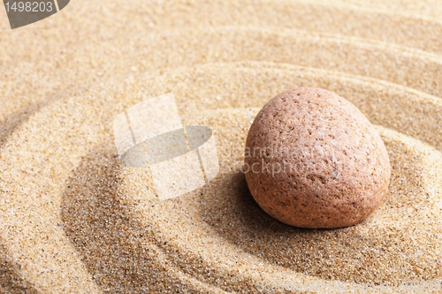 Image of zen stone and leaf