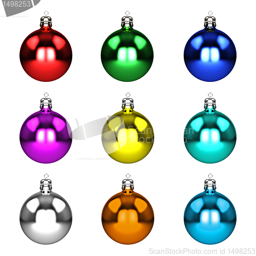 Image of Set christmas decorations isolated on white