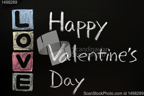 Image of Love drawn in chalk on a chalkboard 