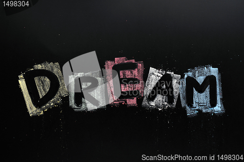 Image of Dream written in colorful chalk