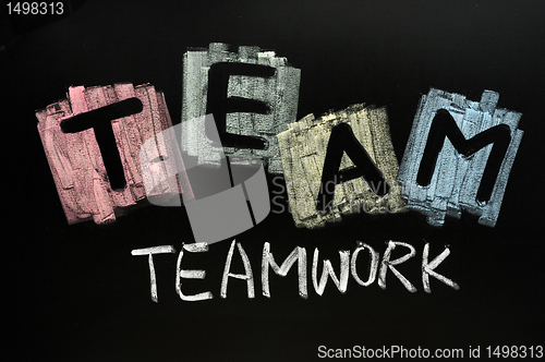 Image of Team written in colorful chalk