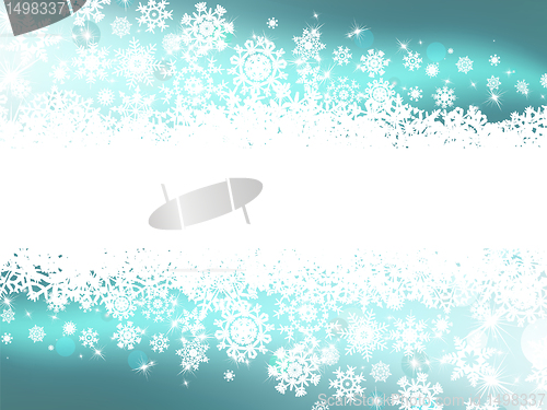 Image of Blue winter background & snowflakes. EPS 8