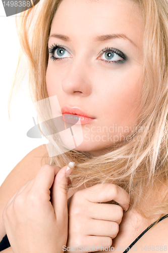 Image of Closeup portrait of a lovely pretty blonde