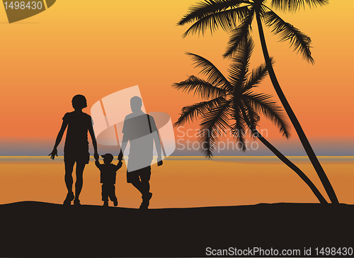 Image of Young family on the beach