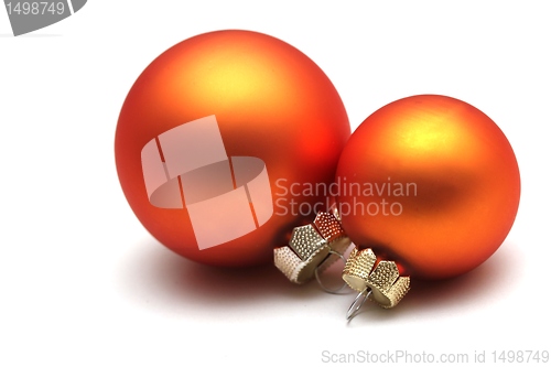 Image of isolated orange christmas spheres