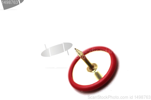 Image of red thumbtack isolated