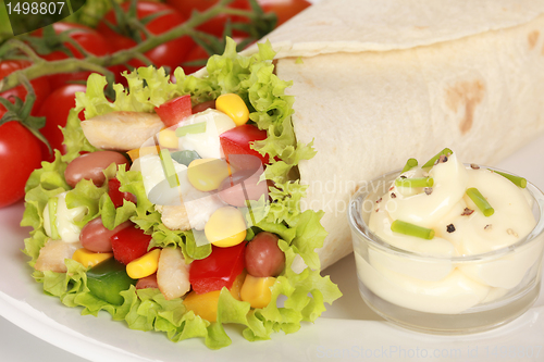 Image of Chicken Wrap Sandwich with dip