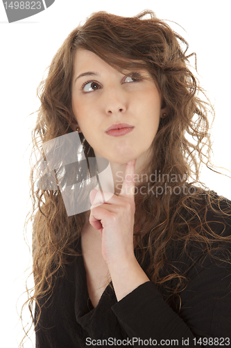 Image of Attractive young woman thinking