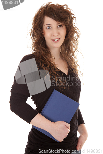 Image of Attractive young student with textbook