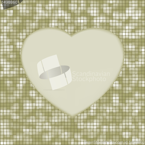 Image of Elegant mosaic glowing heart background. EPS 8