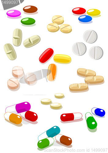 Image of Vector pills on white background