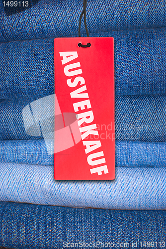 Image of Jeans With German Sale Tag