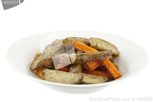 Image of Fried potatoes and carrots