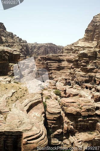 Image of Petra ruins and mountains in Jordan