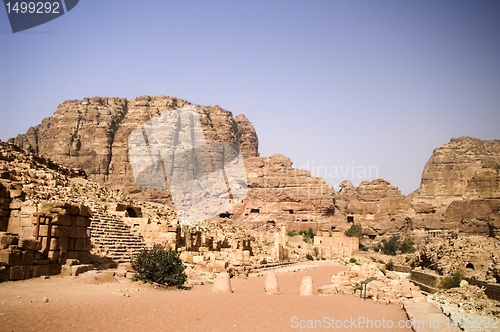 Image of Petra ruins and mountains in Jordan