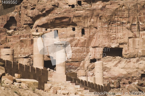 Image of Petra ruins and mountains in Jordan