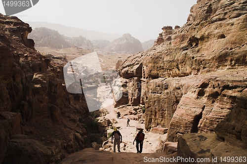 Image of Petra ruins and mountains in Jordan