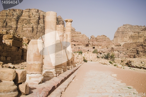 Image of Petra ruins and mountains in Jordan