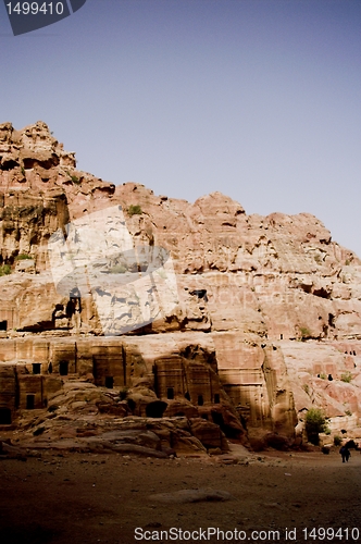 Image of Petra ruins and mountains in Jordan