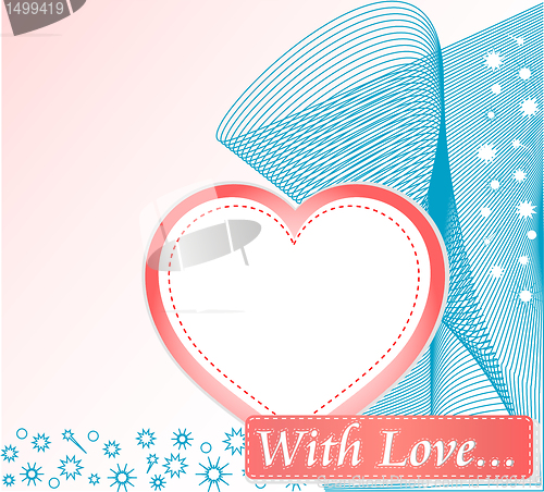 Image of Cute cover design with grunge decoration and love heart