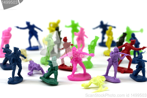 Image of Colorful toy soldiers