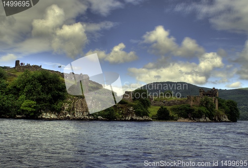 Image of Loch ness monster in scotland