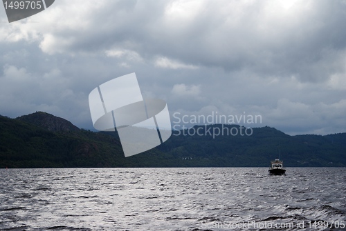 Image of Loch ness monster in scotland