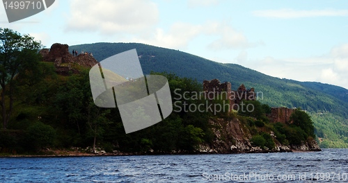 Image of Loch ness monster in scotland